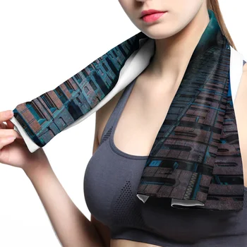 

Full Moon Night Venice Italy Design Face Towel Cooling ice Utility Enduring Instant Cozy Ice Cold for Enduring Running