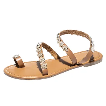 

2020 Women Sandals Summer Shoes Bling Crystal Summer Shoes Girls Beach Flat Sandals Flip Flop Ladies Soft Bottom Slippers Female