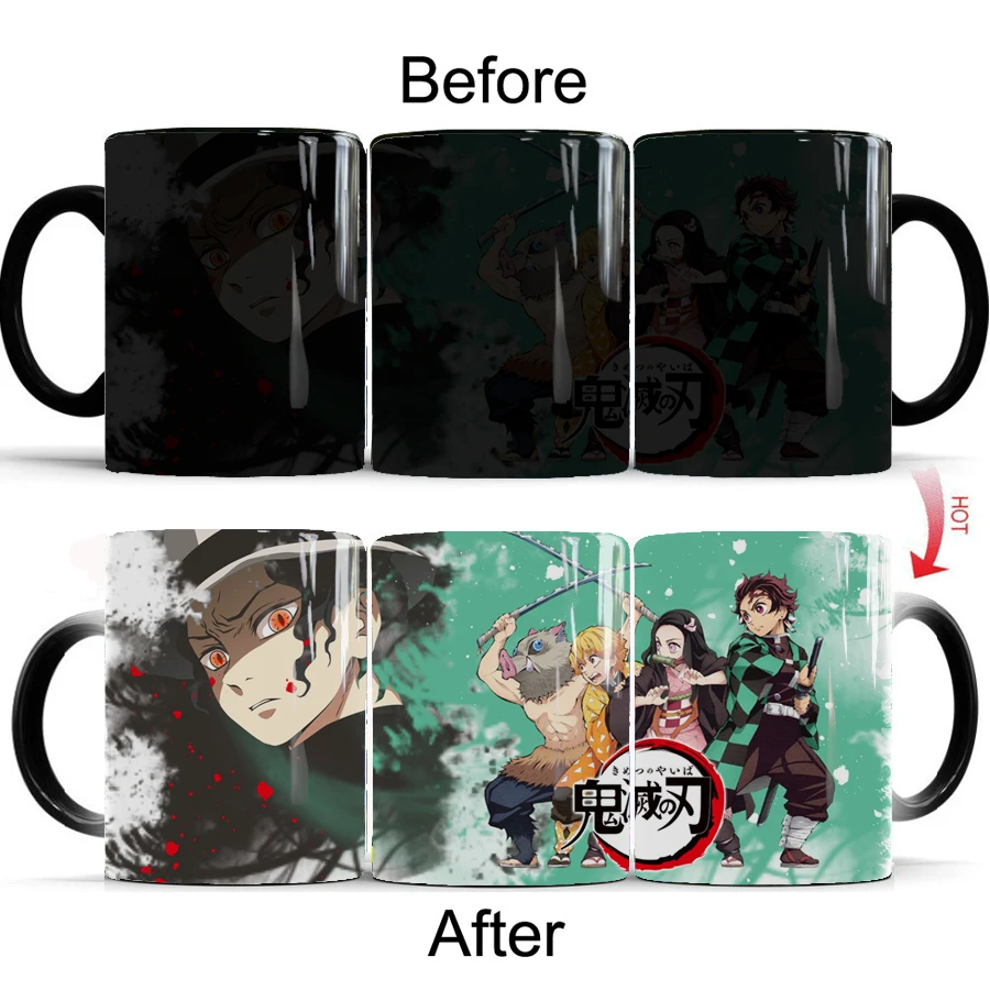 Demon Slayer Kimetsu No Yaiba 350ml Color Changing Coffee Mug 11oz Ceramic Tea Cups Safe 