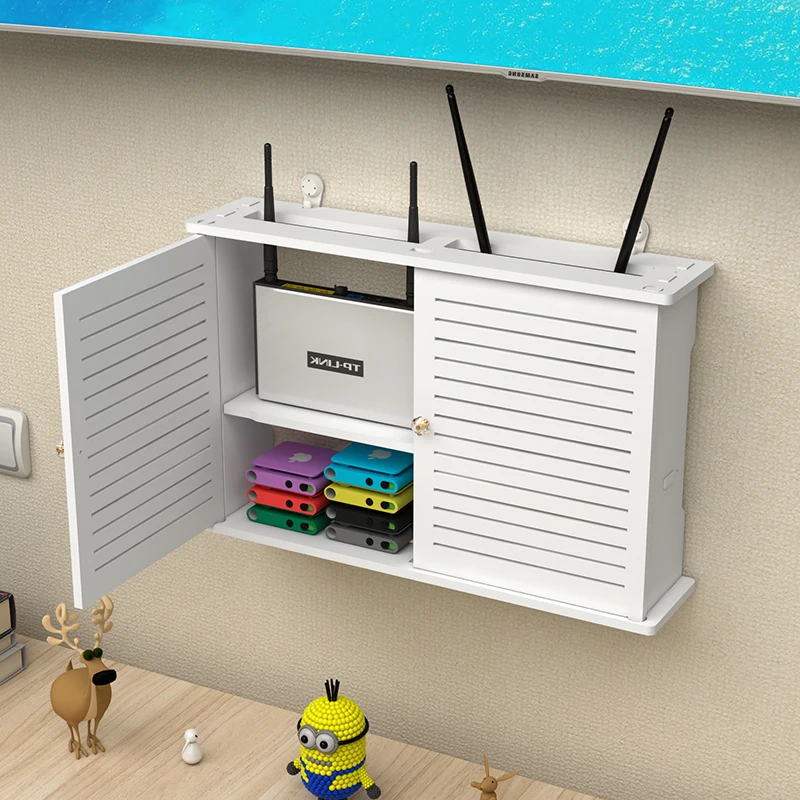 Wifi Router Storage Box Router Rack Tv Wall mounted Wifi - Temu