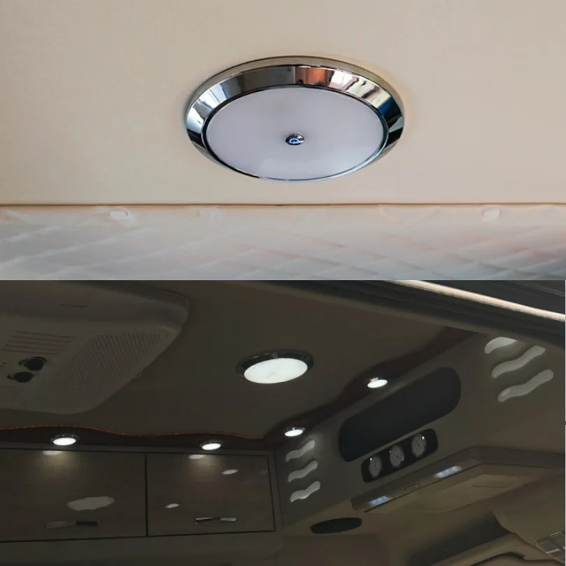 Хромированный Светодиодный купол φ74mm12Volt DC внутренняя потолочная крыша лампа для