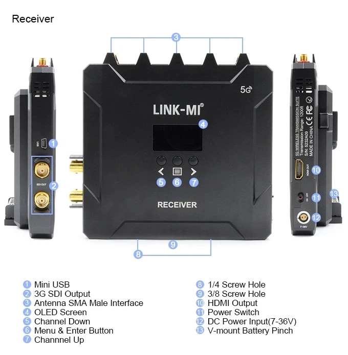 LINK-MI LM-WHS400 400M беспроводной 3g SDI/HDMI удлинитель поддержка разрешения до 1080P@ 60 Гц, Нулевая задержка и без сжатия