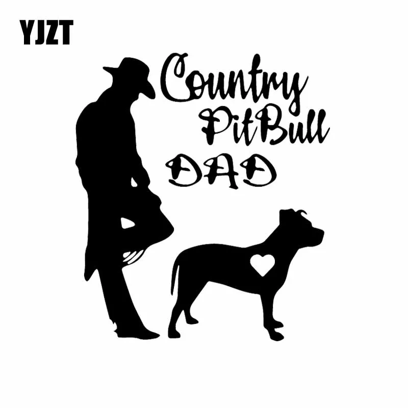 

YJZT 13.5X15.3CM Country Pitbull Dad Pit Bull Dad Vinyl Decal Window Car Sticker Dog Modern Art Black/Silver C24-1609