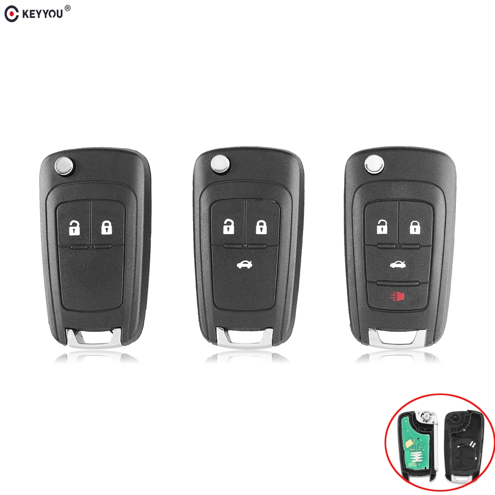 

KEYYOU 2/3/4 Button Car Remote Key Fob 433MHZ With ID46 chip For for Chevrolet Cruze Malibu Aveo Spark Sail orlando HU100 Blade