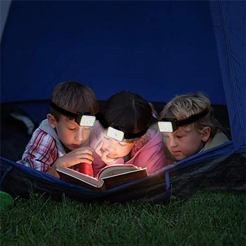 Waterproof XPE LED+2xCOB White+Red LEDHeadlamp Headlight Rechargeable Flashlight