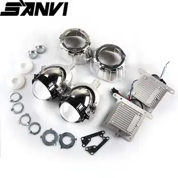 Sanvi 2.5 inch 35W 5500K Bi LED Lens Headlight Auto Projector H4 H7 9006 LED Light Retrofit Kits Car Motorcycle Headlight - Category 🛒 Automobiles & Motorcycles