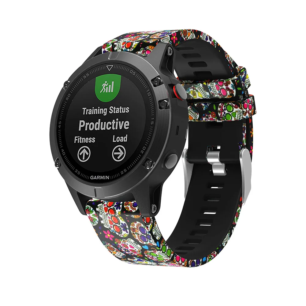 22 мм ремешок на запястье для Garmin Fenix 5 forerunner 935 gps Смарт часы с принтом спортивный силиконовый ремешок для часов с быстрым выпуском