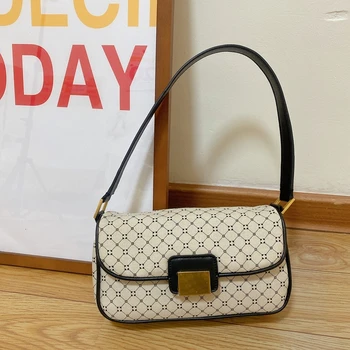 

Quality Female Geometric Print Armpit Bag Shoulder Bag 2020 Retro Popular Handbag Luxury Handbags Women Bag Designer Channels GG