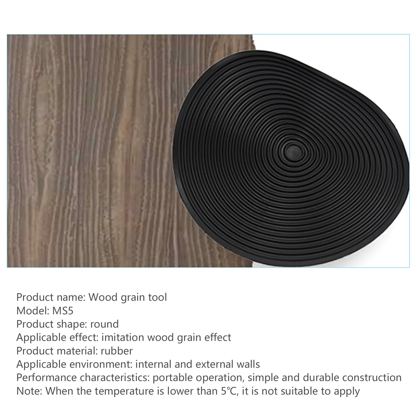 

Imitation Wood Graining Pattern Wall Texture Art Diy Brush Painting Tool Black Round Rubber Grain Home Decoration