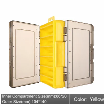 Double Sided Fishing Box 12 Compartments Waterproof Bait Lure Hook Storage Organizer Case Container Carp Fish Tackle Accessories Yellow