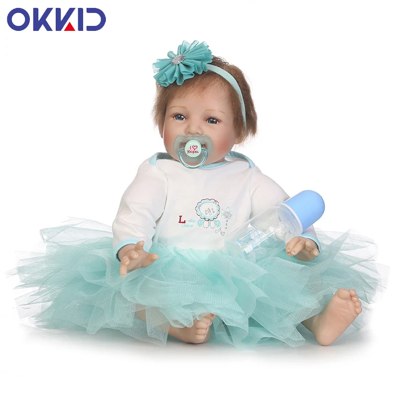 OKKID 55 см Большой размер Кукла новорожденного малыша игрушка Реалистичная