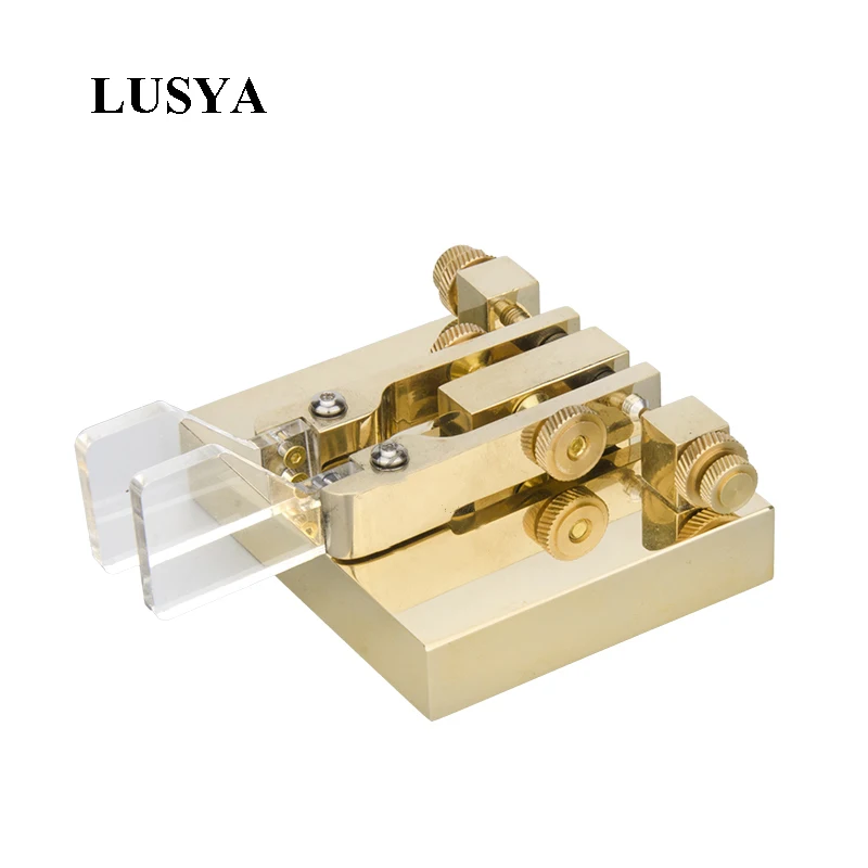 Lusya Pure Copper Portable Dual Paddle Automatic Key Shortwave Radio CW Morse Code Base Magnetic Adsorption T0467