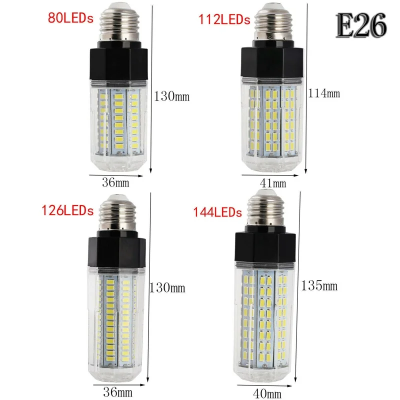 조도 조절식 LED 옥수수 전구 램프, 백열등, 70W-120W, 80 112 126 144 LED, 집 장식 조명용 110V-240V, E27 E14