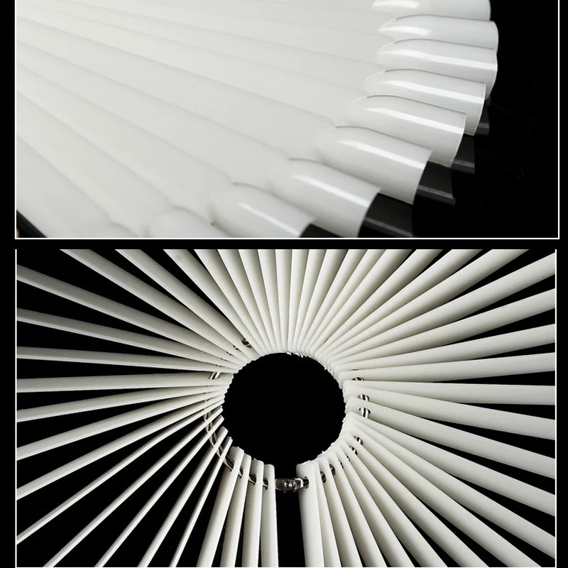 50PCS False Fake Nail Practice Polish UV Gel Salon Pro Display Chart Tool Fan-shaped Decorated Nail Art Tip Gel Decoration Stick (27)