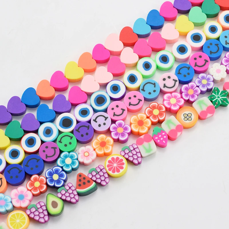

1 Strap Heart/fruit/animal/flower Ploymer Clay Beads Loose Spacer Clay Beads for Necklace Bracelet Diy Jewelry Making Supplies