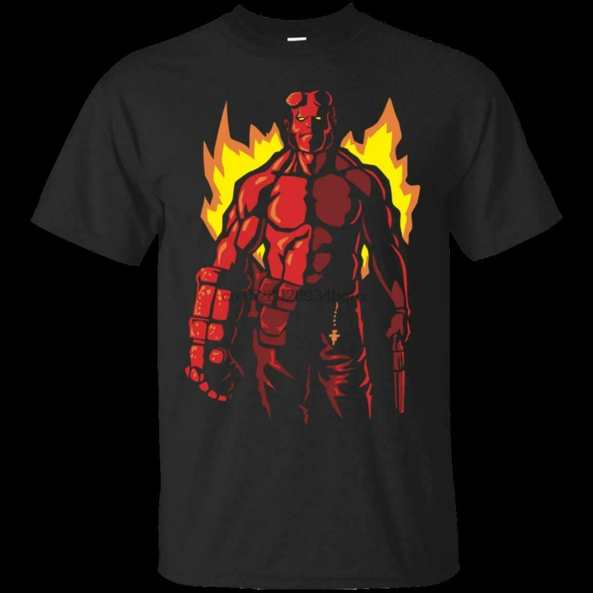 Красный Герой футболка черный темно синий Мужская Hellboy с коротким рукавом S 5XL