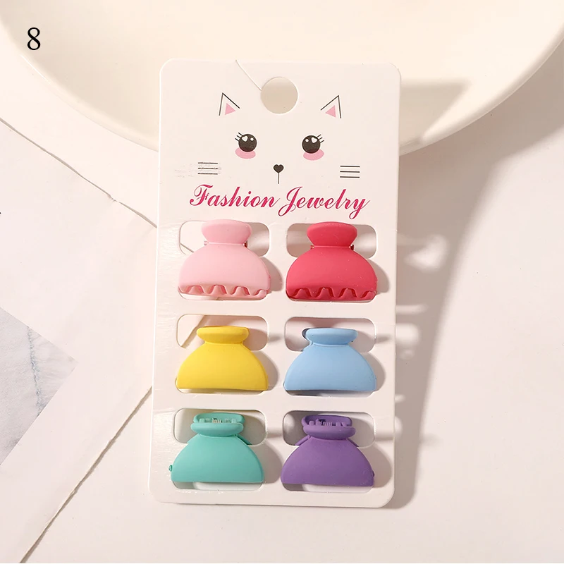 Fashion Amber Hair Clip Good-looking Morandi Color Mini Hair Accessories 6Pcs/Set  Small Cute Resin Hair Claws Clip Simplicity knot hair band