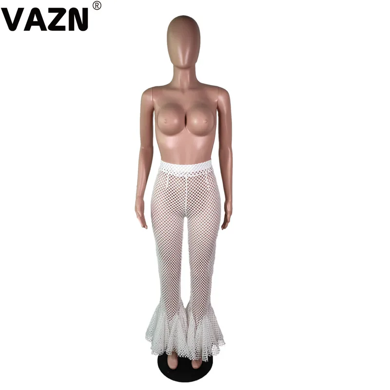 VAZN GYM19119 продукт модные белые женские брюки с широкими штанинами в стиле панк повседневные длинные штаны с принтом сексуальные Клубные свободные штаны