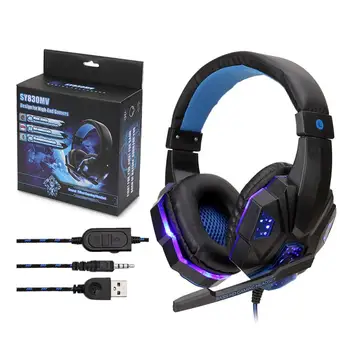 

Gamer Headphones Gaming Headsets For PS4 Switch Laptop With Light Mic Stereo Deep Bass Earphones Professional Game Accessories
