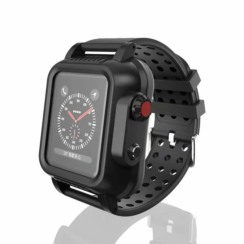 Водонепроницаемый защитный чехол для наручных часов для Apple Watch, версии 3, ремешок для наручных часов 38/40 мм/42 44 мм Водонепроницаемый наручные мягкий силиконовый ремень