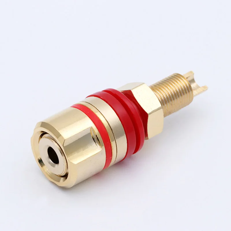 2Pairs Speaker Binding Post Terminal Connector Gold-Plated brass for Power Amplifier Chassis Terminal and Speaker