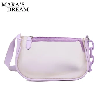 

Mara's Dream 2020 New Solid Color Fashion Casual Transparent Jelly Bag Simple Wild Horizontal Square Shoulder Bag