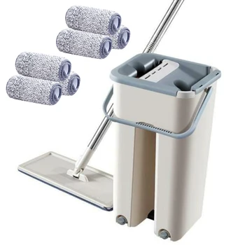 

Floor Mop Set Bucket Cleaning Cloth Lazy Mop Microfiber Hand Washing Automatic