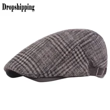 Деловая полосатая Растяжимая Пряжка Зимние береты Blinder Hat Baker Boy cap Newsboy елочка плоская кепка берет pello donna# ZD