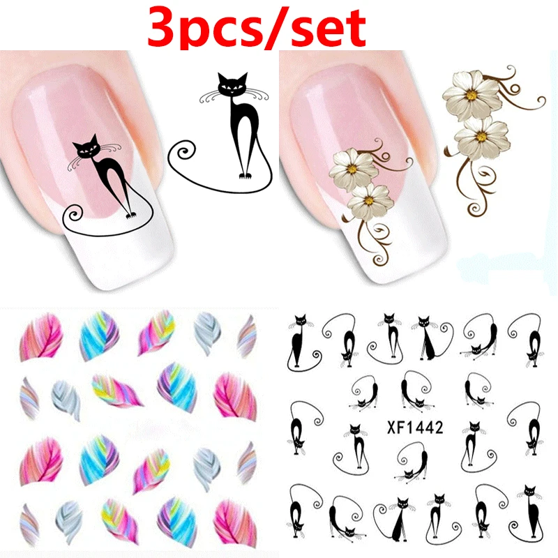 2/3 шт наклейки для ногтей, Водные Наклейки, смешанные цвета, Цветочные наклейки для ногтей, для поделок, переводные наклейки для маникюра, украшения для ногтей - Цвет: Style 2