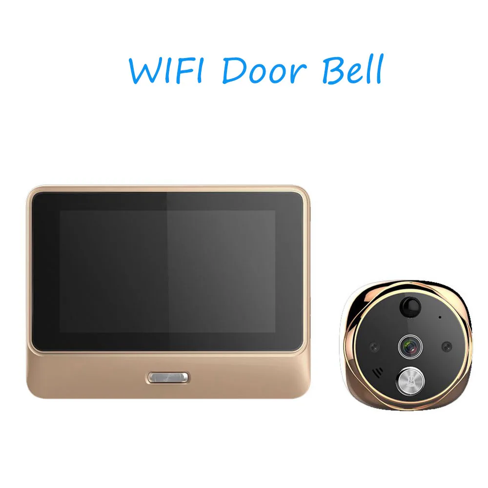 Door Bell Gold Home Video-Eye WiFi Digital Door Viewers IPS Security Viewer Camera Night Vision Motion Sensor Intercom Phone APP Door Bell Gold Home Video-Eye WiFi Digital Door Viewers IPS Security Viewer Camera Night Vision Motion Sensor Intercom Phone APP