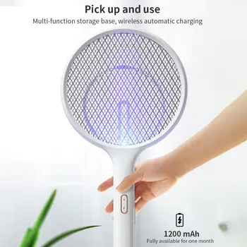 

Summer Electric Fly Mosquito Swatter Rechargeable Racket Insects Killer Home Bedroom Mosquito Killer Bat Bug Zapper