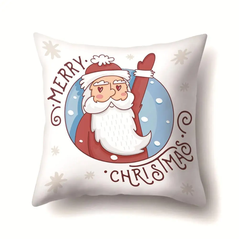 Рождественская наволочка для подушки с рисунком Санта Клауса 45*45, новогодний декор, полиэфирная Наволочка украшения для дома 40543 - Цвет: 2BZ-40543-377