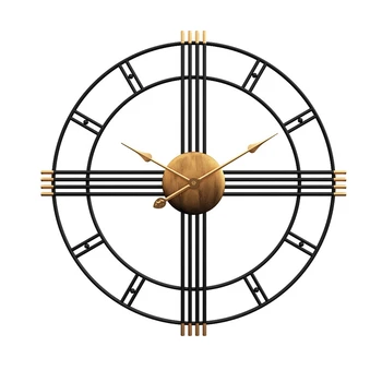 

50cm 19 Inch Big Wall Clock Retro Roman Silent Movement Quartz Wall Clock Living Room Bedroom Family Store Cafe Decoration Watch