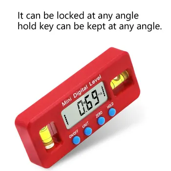 

Red Precision Digital Protractor Mini Digital Level Inclinometer Level Box Digital Angle Finder Bevel Electron Goniometers