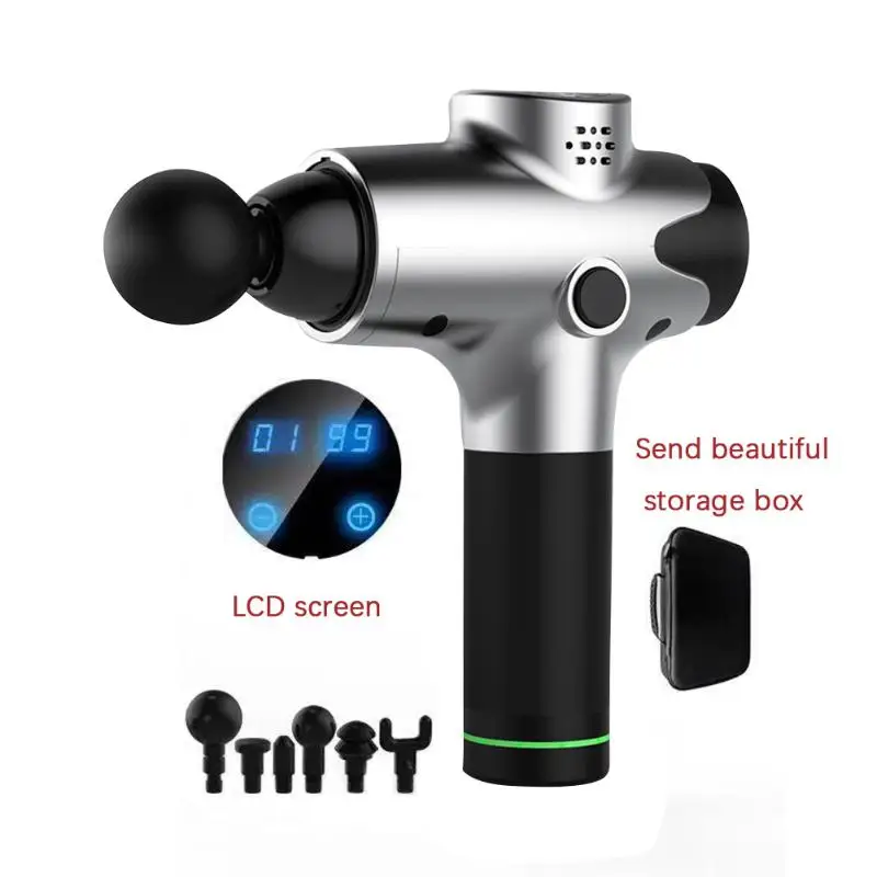 

LCD Display Massage Gun Deep Muscle Massager Muscle Body Massage Pain Relief Exercising Relaxation Slimming Massage Gun