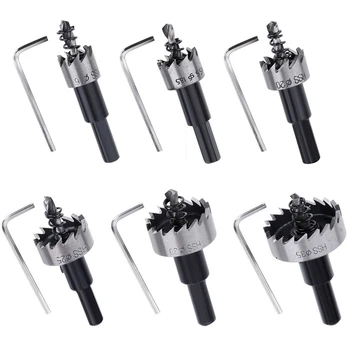 

6 Pcs 16-35MM HSS High Speed Steel Hole Saw Tooth Cutter Drill Bit Set Stainless Metal Alloy Tool Kits for Aluminum Steel Wood w