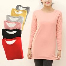 Best Offers Plus Size S-5XL Bottoming Shirt Women Winter Plus Velvet Mid-length Female Slim Long Sleeve Bottoming Top Solid Thicken T-Shirt Best Offers Plus Size S-5XL Bottoming Shirt Women Winter Plus Velvet Mid-length Female Slim Long Sleeve Bottoming Top Solid Thicken T-Shirt