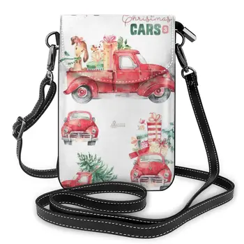 

NOISYDESIGNS Fashion Casual Mini Crossbody Bag For Women PU Leather Christmas Cars Shoulder Bag Handbag Cross Body Messenger