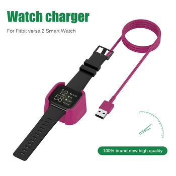 

2 Smart Watch USB Charger Accessories Fashionable Dial Cable Smartwatch Charging Wristwatch Present for Fitbit Versa
