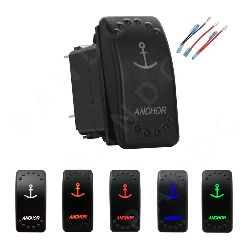 ANCHOR 5P ON OFF SPST Rocker Switch with Jumper Wire Set for Car Boat