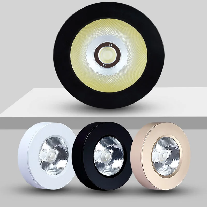 

Ultra-thin 3W 5W 7W 9W 12W 3Color Round Led Panel Light Surface Mounted Led ceiling Downlight AC220V 230V Warm white Cold white