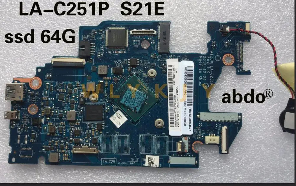 for Lenovo S21E S21E-20 AIZ30 LA-C251P Laptop motherboard tablet motherboard CPU N2840 2G SSD 64G 100% Test OK