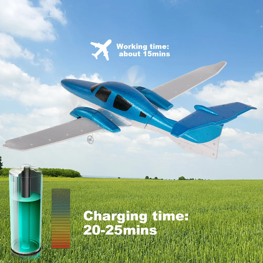 

GD006 Drone DA62 2.4G 2CH Remote Control Diamond Aircraft RC Airplane 550mm Wingspan Foam Hand Throwing Glider DIY Kit RC Toys