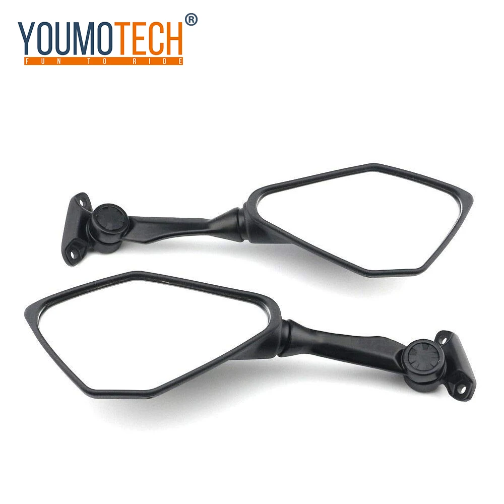 Free Shipping 1 Pair Black Motorcycle Rearview Mirrors For Kawasaki Ninja 300R E - Foto 5