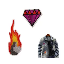 Железные нашивки для одежды, аксессуары в стиле панк, огненная планета, нашивки с вышивкой, нашивки на заказ, аппликация, одежда stcikers parches