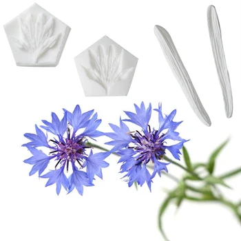 

Cornflower Petals & Leaves Silicone Fondant Mould Cake Decor Tool Chocolate Gumpaste Mold, Sugarcraft, Bakeware,Kitchen Gadget