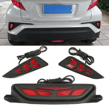 

LED Rear Bumper Brake Light DRL Driving Fog Tail Fog Light Tail Bumper Light Sets For Toyota C-HR 2016 2017 2018 2019