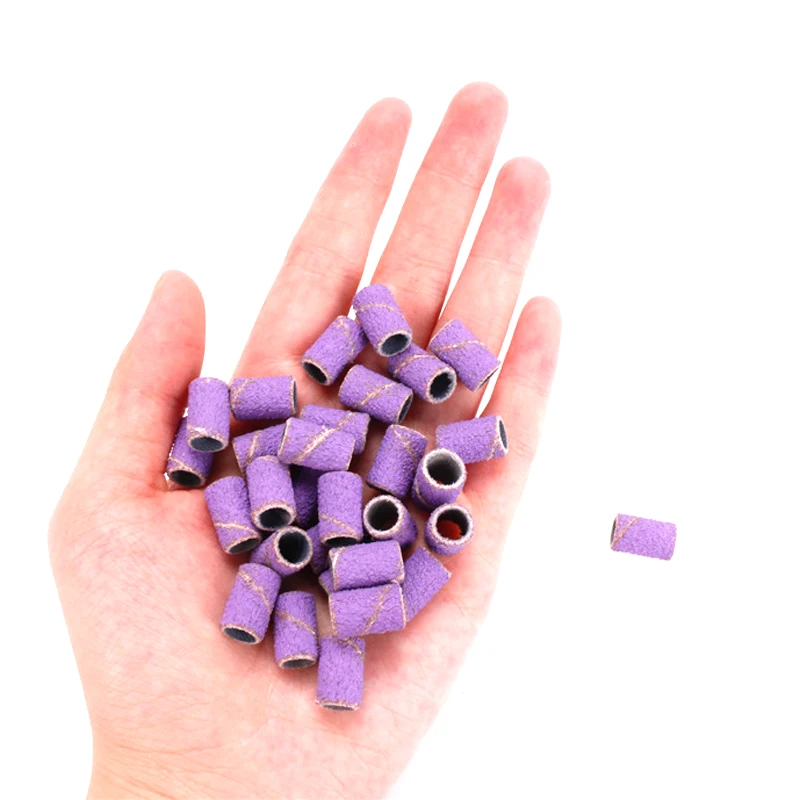 100Pcs Nail Drill Bits Sanding Bands Electric Nail Drill Bit Accessories UV Gel Polish Removal 80# 120# 180#