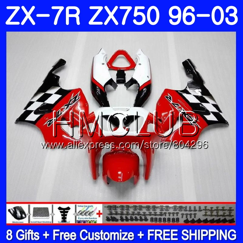 

Body For KAWASAKI NINJA ZX750 ZX 7R 1997 1998 2003 11JK.15 ZX 7 R 750 CC ZX-7R ZX7R 96 97 98 99 00 01 02 03 Fairing stock red