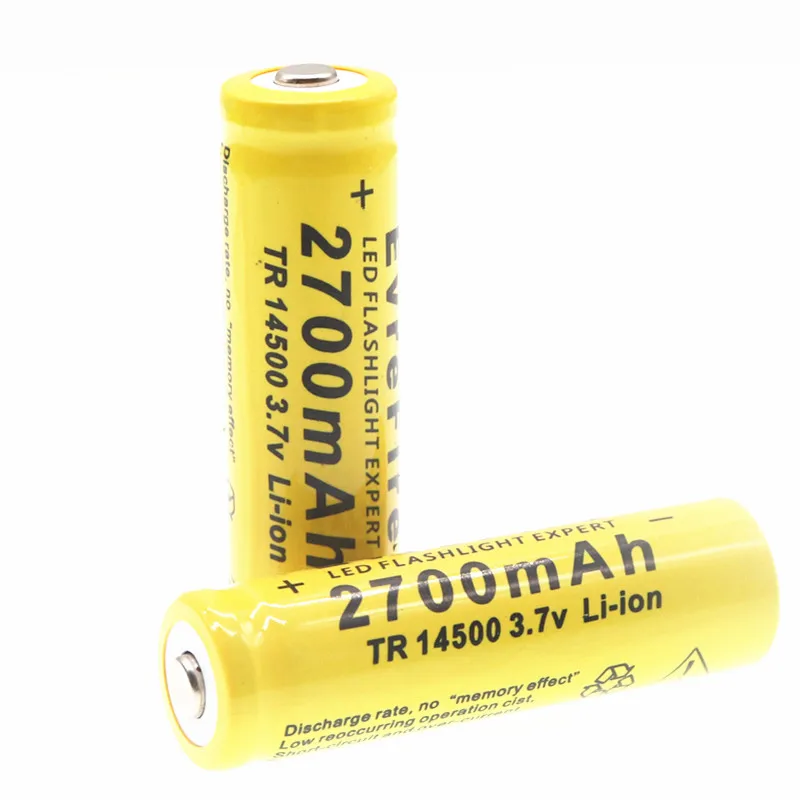 14500 2700mAh 3,7 V Li-Ion Oplaadbare Batterijen AA Batterij литиевая батарея voor Led Zaklamp Koplampen факел muis